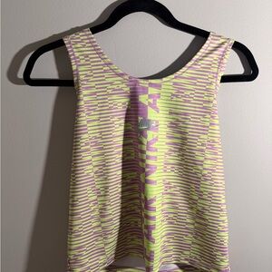 Nike Air Neon Yellow & Purple Racerback Crop Athletic Tank Top